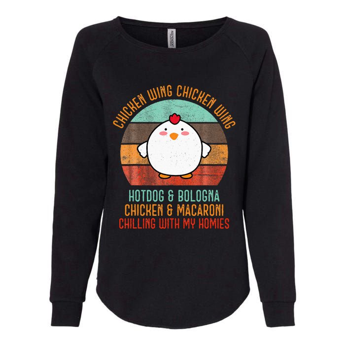 Chicken Wing Chicken Wing Song Lyric Hot Dog Bologna Womens California Wash Sweatshirt