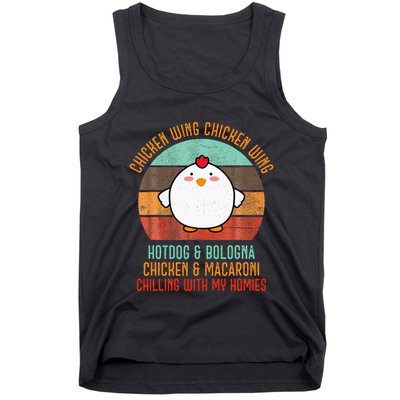 Chicken Wing Chicken Wing Song Lyric Hot Dog Bologna Tank Top