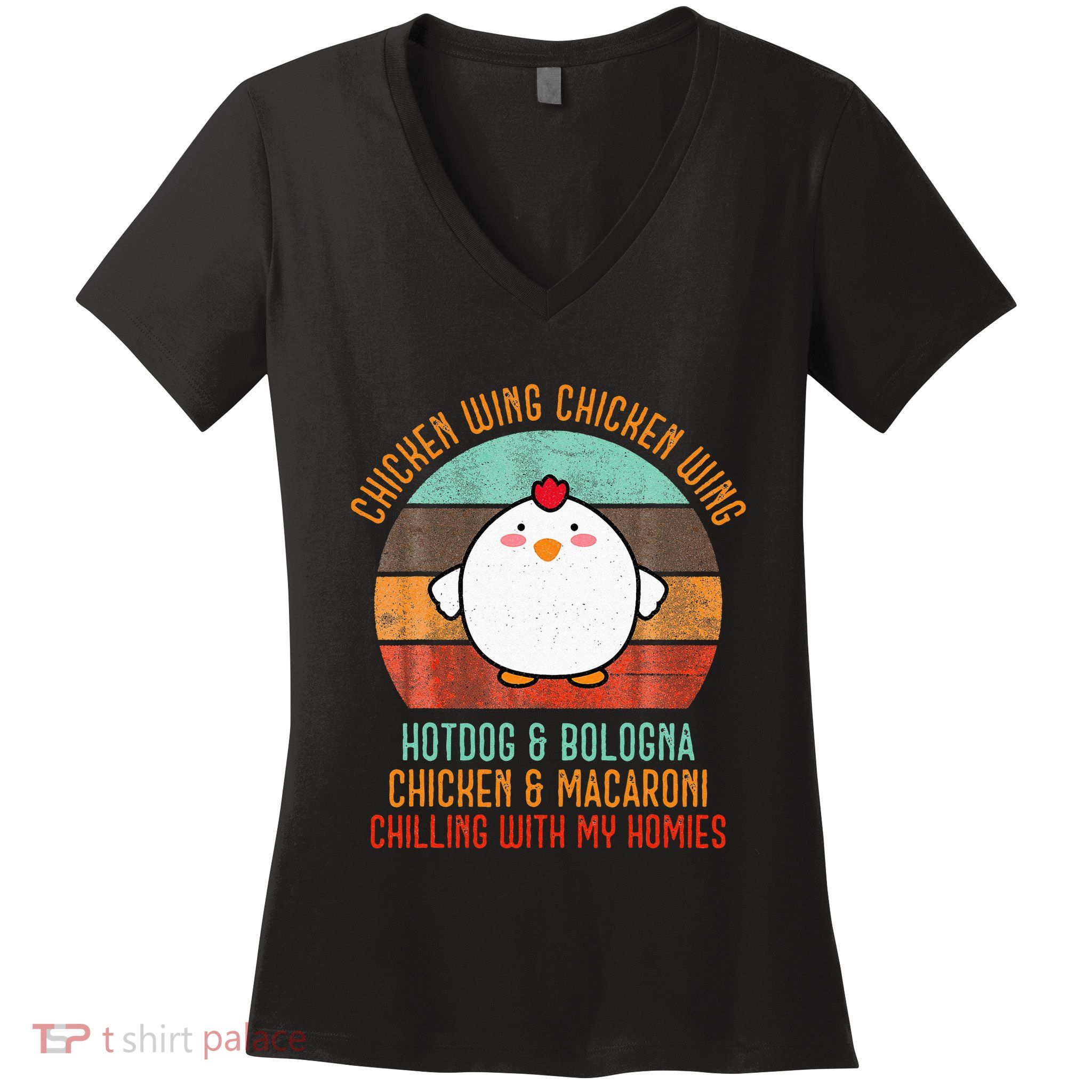 Chicken Wing Chicken Wing Song Lyric Hot Dog Bologna Women's V-Neck T-Shirt