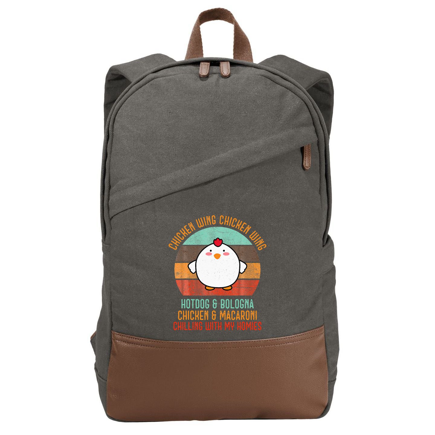 Chicken Wing Chicken Wing Song Lyric Hot Dog Bologna Cotton Canvas Backpack