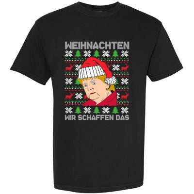 Christmas We Create Angela Merkel Ugly Xmas Gift Garment-Dyed Heavyweight T-Shirt