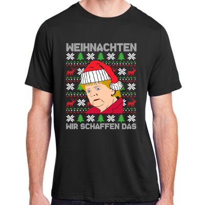 Christmas We Create Angela Merkel Ugly Xmas Gift Adult ChromaSoft Performance T-Shirt