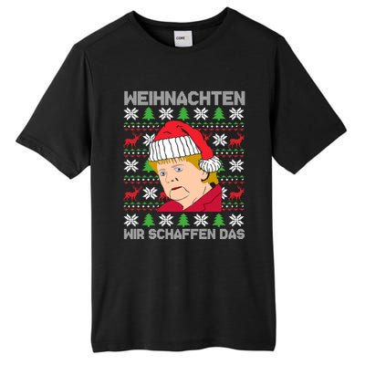 Christmas We Create Angela Merkel Ugly Xmas Gift Tall Fusion ChromaSoft Performance T-Shirt