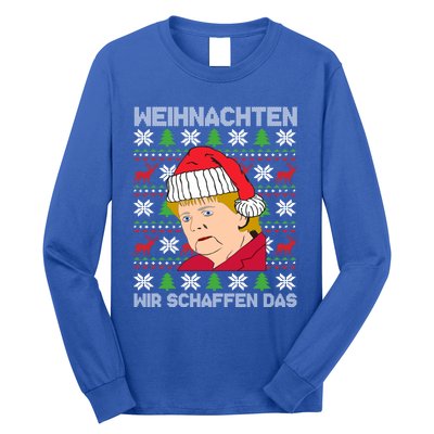 Christmas We Create Angela Merkel Ugly Xmas Gift Long Sleeve Shirt