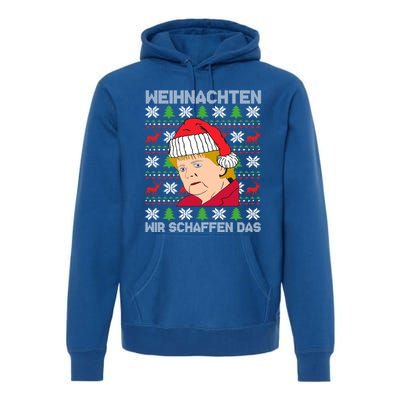 Christmas We Create Angela Merkel Ugly Xmas Gift Premium Hoodie