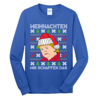 Christmas We Create Angela Merkel Ugly Xmas Gift Tall Long Sleeve T-Shirt