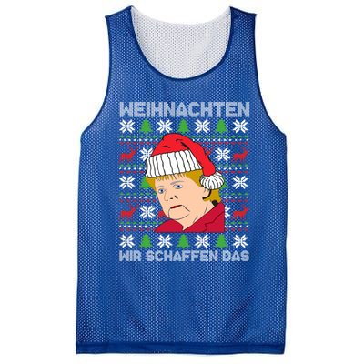 Christmas We Create Angela Merkel Ugly Xmas Gift Mesh Reversible Basketball Jersey Tank