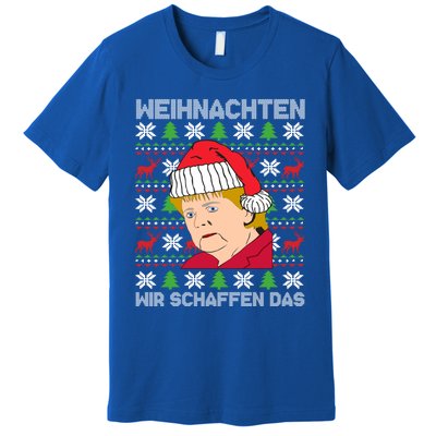 Christmas We Create Angela Merkel Ugly Xmas Gift Premium T-Shirt