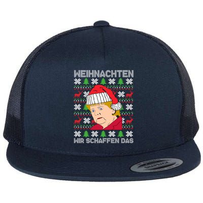 Christmas We Create Angela Merkel Ugly Xmas Gift Flat Bill Trucker Hat