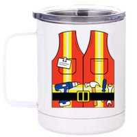 Construction Worker Costume Orange Safety Vest Tools 12 oz Stainless Steel Tumbler Cup