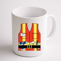 Construction Worker Costume Orange Safety Vest Tools Coffee Mug