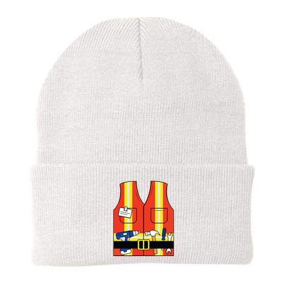 Construction Worker Costume Orange Safety Vest Tools Beanie