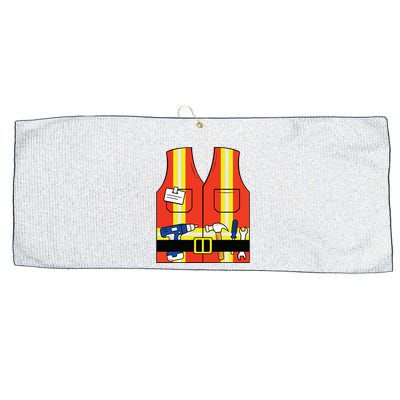 Construction Worker Costume Orange Safety Vest Tools Large Microfiber Waffle Golf Towel