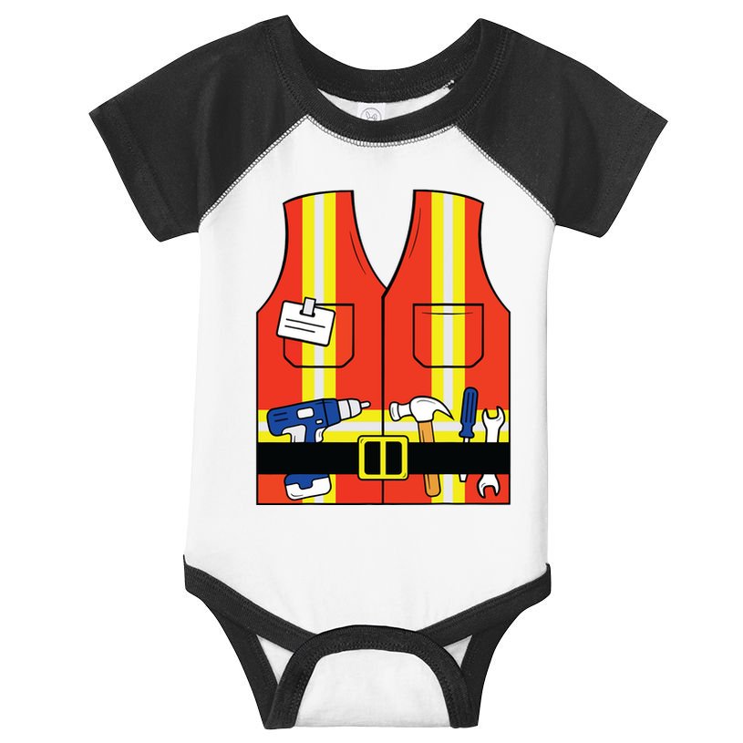 Construction Worker Costume Orange Safety Vest Tools Infant Baby Jersey Bodysuit