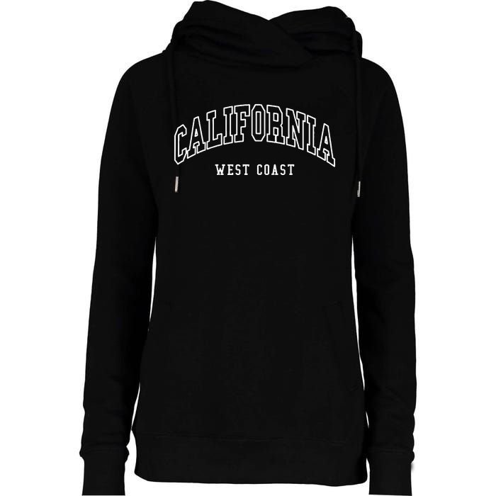 California West Coast Throwback Design Womens Funnel Neck Pullover Hood