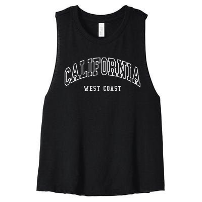 California West Coast Throwback Design Women's Racerback Cropped Tank