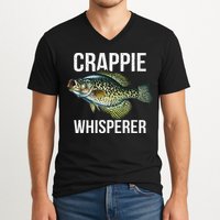 Crappie Whisperer Crappie Fishing Gift V-Neck T-Shirt