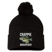 Crappie Whisperer Crappie Fishing Gift Pom Pom 12in Knit Beanie