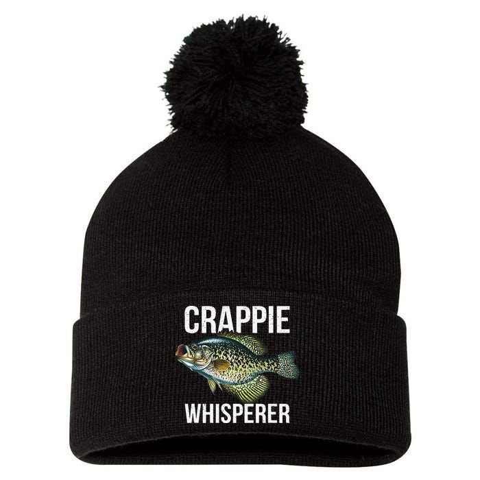 Crappie Whisperer Crappie Fishing Gift Pom Pom 12in Knit Beanie