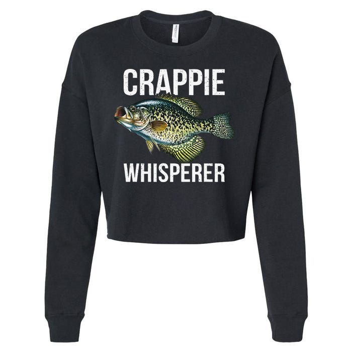 Crappie Whisperer Crappie Fishing Gift Cropped Pullover Crew