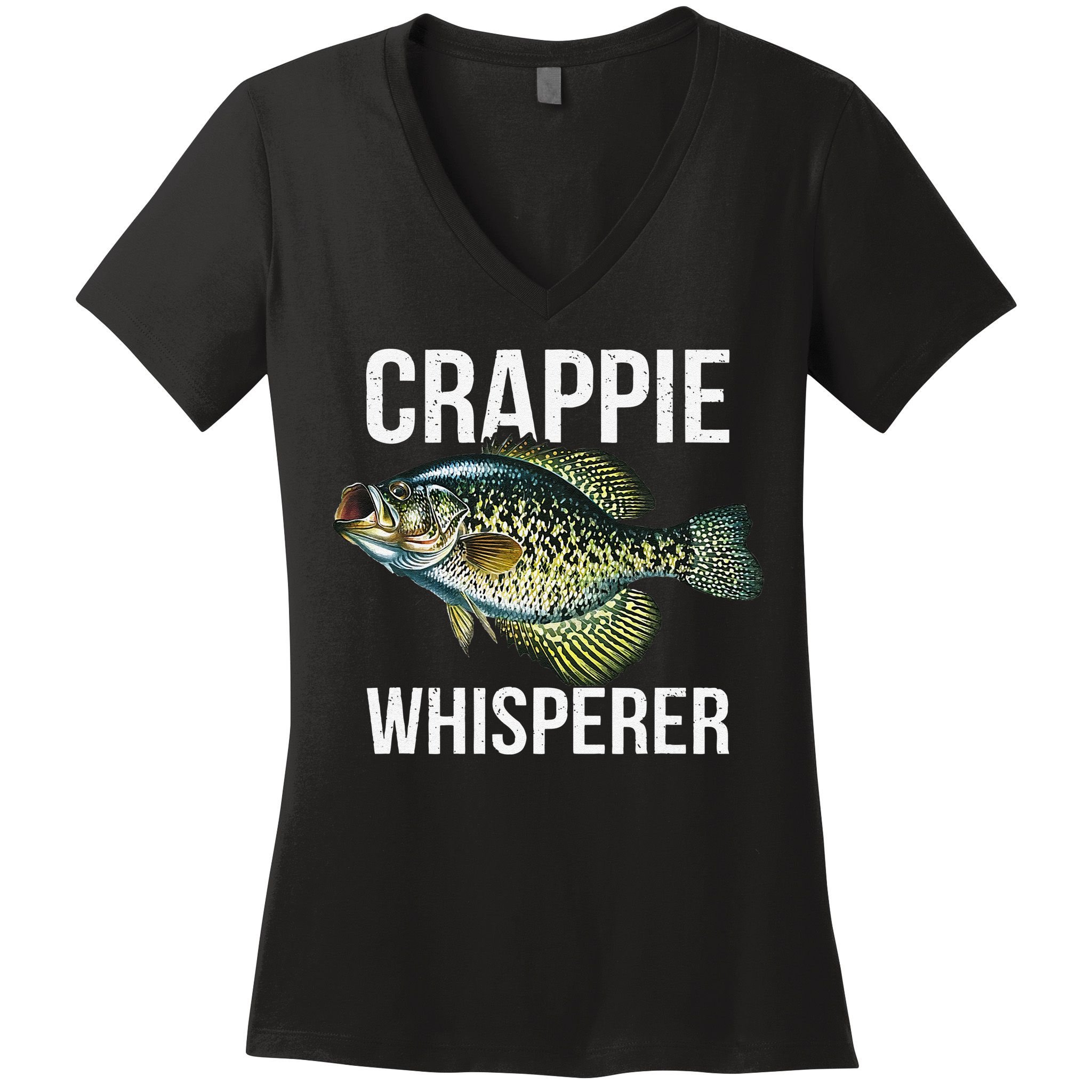 Crappie Whisperer Crappie Fishing Gift Women's V-Neck T-Shirt