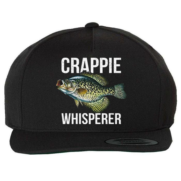 Crappie Whisperer Crappie Fishing Gift Wool Snapback Cap
