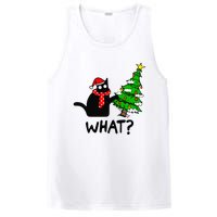 Cat What Christmas Tree Xmas Light Santa Hat Funny Black Cat PosiCharge Competitor Tank