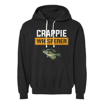 Crappie Whisperer Crappie Fishing Garment-Dyed Fleece Hoodie
