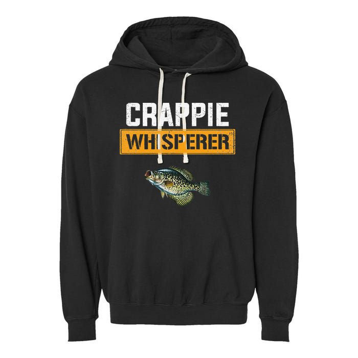 Crappie Whisperer Crappie Fishing Garment-Dyed Fleece Hoodie