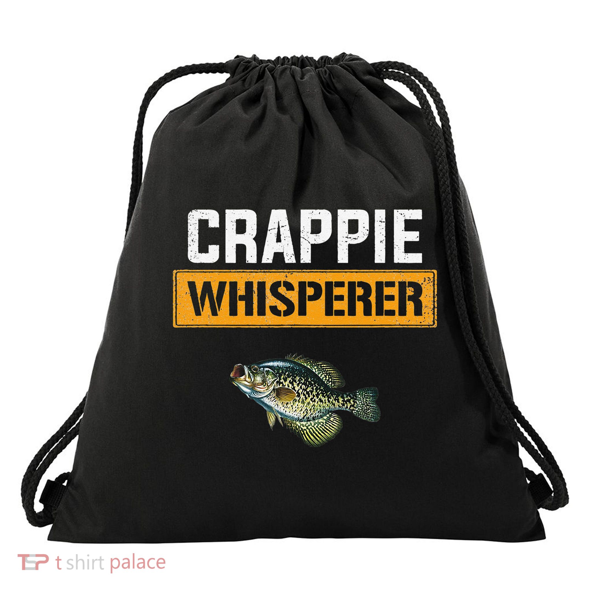 Crappie Whisperer Crappie Fishing Drawstring Bag