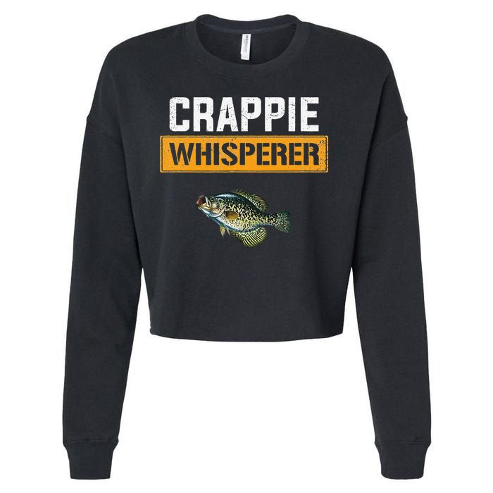 Crappie Whisperer Crappie Fishing Cropped Pullover Crew