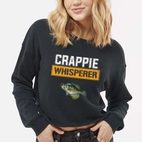 Crappie Whisperer Crappie Fishing Cropped Pullover Crew