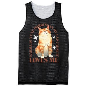 Cute Watercolor Cat Purring and Karma Lover Retro Art Style Mesh Reversible Basketball Jersey Tank