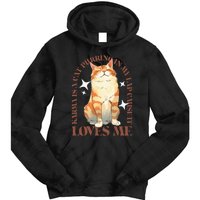 Cute Watercolor Cat Purring and Karma Lover Retro Art Style Tie Dye Hoodie