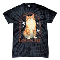 Cute Watercolor Cat Purring and Karma Lover Retro Art Style Tie-Dye T-Shirt