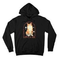 Cute Watercolor Cat Purring and Karma Lover Retro Art Style Tall Hoodie