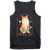 Cute Watercolor Cat Purring and Karma Lover Retro Art Style Tank Top