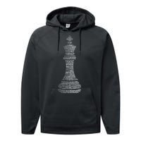 Chess Words Chess Club Chess Player Chess Lover Performance Fleece Hoodie