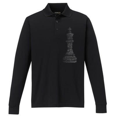 Chess Words Chess Club Chess Player Chess Lover Performance Long Sleeve Polo