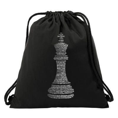 Chess Words Chess Club Chess Player Chess Lover Drawstring Bag