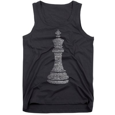 Chess Words Chess Club Chess Player Chess Lover Tank Top