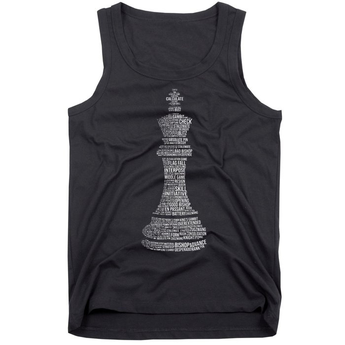 Chess Words Chess Club Chess Player Chess Lover Tank Top
