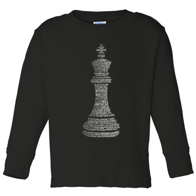 Chess Words Chess Club Chess Player Chess Lover Toddler Long Sleeve Shirt