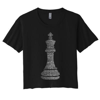 Chess Words Chess Club Chess Player Chess Lover Crop Top