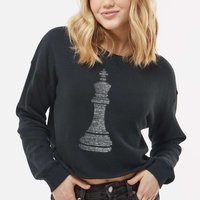 Chess Words Chess Club Chess Player Chess Lover Cropped Pullover Crew