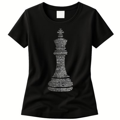 Chess Words Chess Club Chess Player Chess Lover Womens T-Shirt