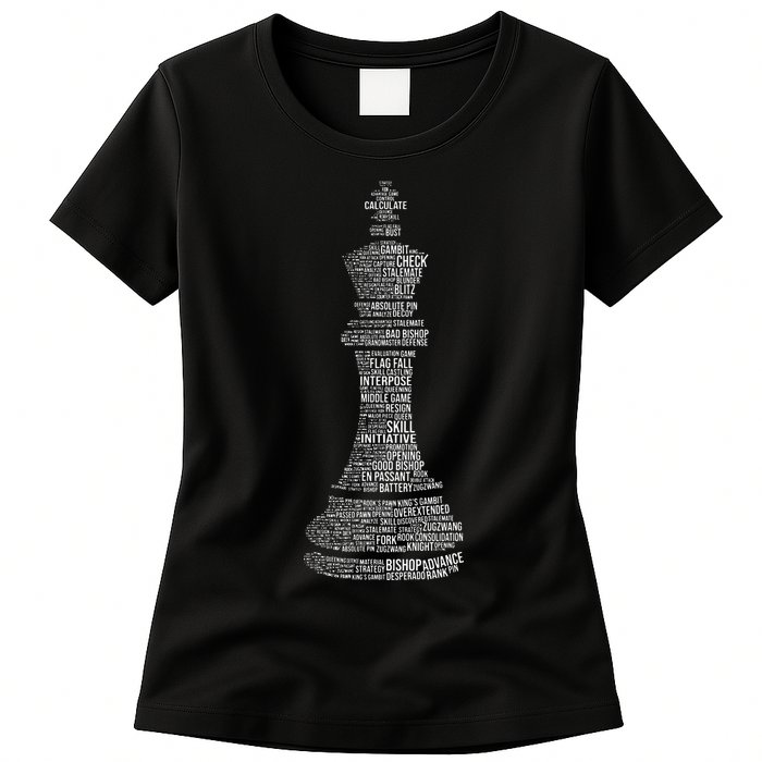 Chess Words Chess Club Chess Player Chess Lover Womens T-Shirt