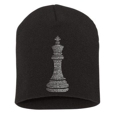 Chess Words Chess Club Chess Player Chess Lover Short Acrylic Beanie