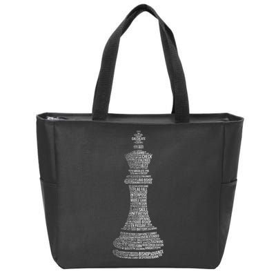 Chess Words Chess Club Chess Player Chess Lover Zip Tote Bag