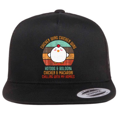 Chicken Wing Chicken Wing Song Lyric Hot Dog Bologna Flatbill Hat